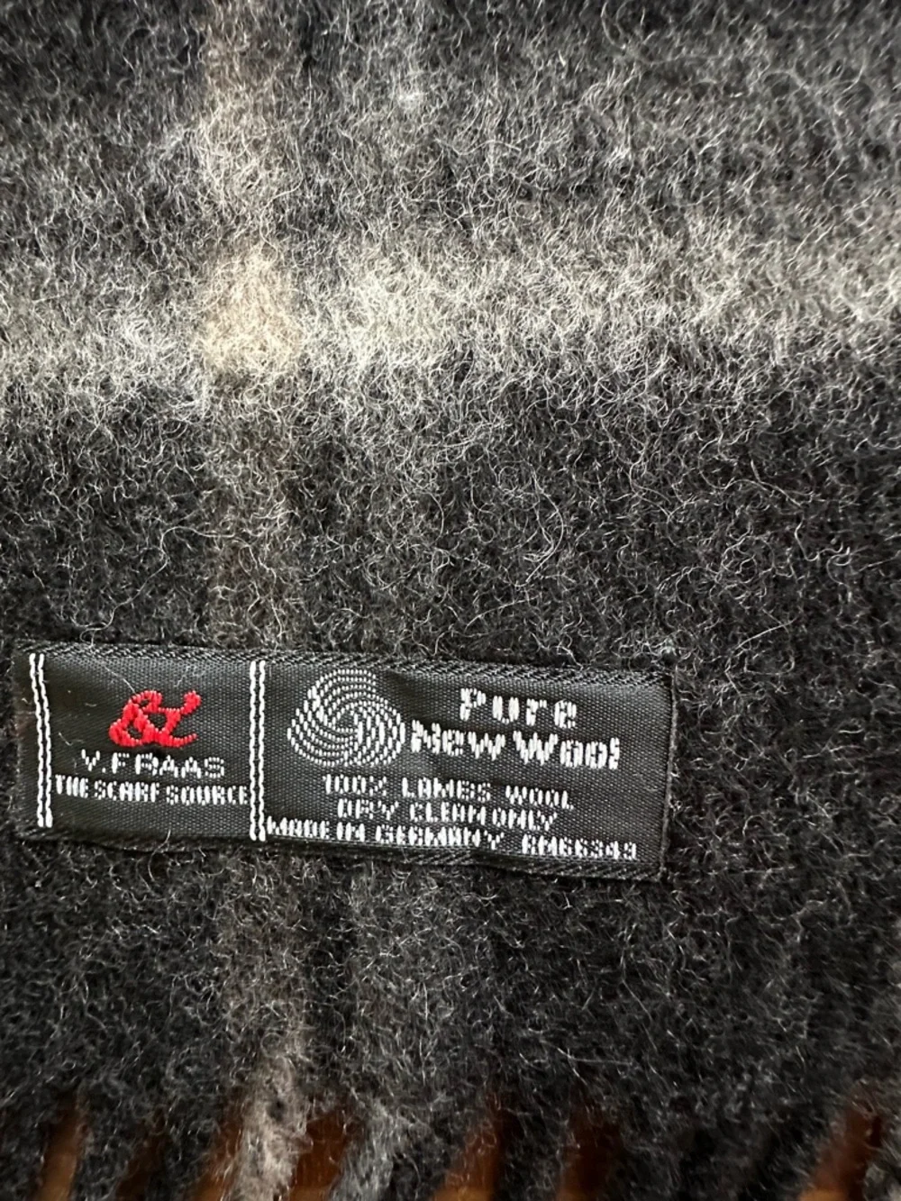 FRAAS Plaid Wool Scarf Made in Germany Fringe Winter Wrap